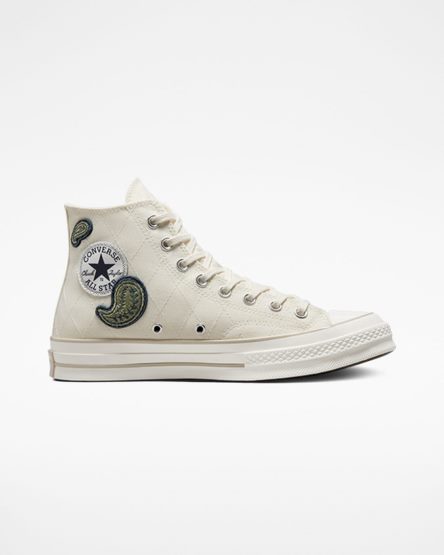 Zapatillas Altas Converse Chuck 70 Crafted Patches Hombre Beige Azul Marino Verde | PE 04LE2P